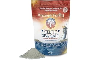 ANCIENT PURITY Celtycka sól morska, „naturalna prawdziwa szara sól”, 250 g (bez usuwania magnezu), zdrowie serca