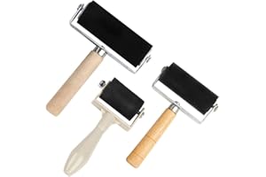Gativs Rouleau de Brayer en Caoutchouc 3 Pièces Rouleau Linogravure Rouleau Encreur Linogravure Rouleaux Encreur de Peinture Rouleau pour Encre Peinture à l'Huile d'Art Artisanat de Peinture Outil