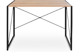 Mc Haus Sharik Loft - Escritorio Plegable Resistente y Estable de Madera MDF y acero, Negro, 100x50x74.5cm