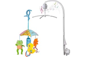 DoerSpace Hanging Toys for Stroller with Cot's Mobile with Music Box, Claw Mobile Bed Bell Holder with Baby Toys for Toddlers on Car Seat Hanging Rattle for Infants Sensory Toys
