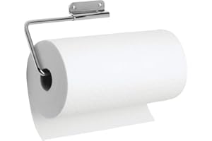 INTERDESIGN iDesign Portarrollos de cocina, sujeta rollos de metal con barra oscilante, portarrollos de pared para 1 rollo de cocina, plateado