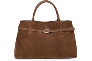 KEYULI Modavo Suede Tote Bag,Women's Large Brown Suede Top-Handle Work Handbag,Modavo Vintage Faux Suede Bag Large CapacityShoulder Bag Handbag