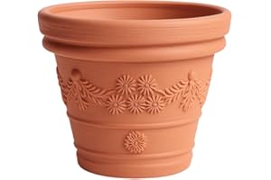 UNBEKANNT Blumentopf Pflanztopf Massiv Blumenkübel Terrakotta Mocca Kunststoff Classic Massiver konisch Untersetzer 5 Größen von rg-vertrieb für Innenräume und Gärten