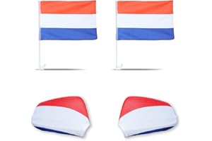 Sonia Originelli Fanset Fanartikel Fahnen für das Auto Spiegelfahnen Fensterfahnen WM EM, Farbe: Niederlande