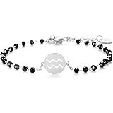 pengjin-Bracciale da donna con 12 costellazioni, braccialetto da polso con catena in acciaio inossidabile Braccialetto con ci