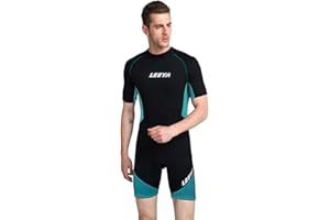 DESHOME Combinaison Courte pour Homme/Femme, Combinaison Néoprène 3mm Combinaison Humide Une Pièce avec Fermeture éclair dans Le Dos, pour Natation, Surf, Plongée avec Tuba, Sports Nautiques