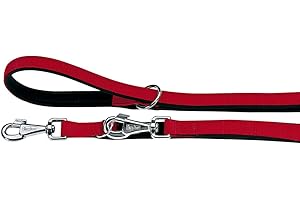 Ferplast Daytona GA Guinzaglio per Cani da Addestramento Extraresistente - 3 Lunghezze Regolabile - Morbida Impugnatura Imbottita - Antiabrasione - Design Italiano - 200 x 2 cm, Rosso
