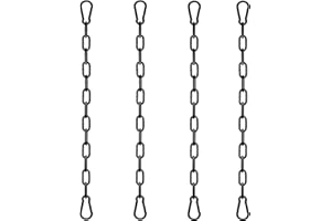 Panexf Chaîne d'extension 4 pièces Chaîne de Chaise Suspendue Ø4mm 50cm Chaîne en Métal Chaîne de Balançoire avec 8 pièces Mousqueton Porte clé
