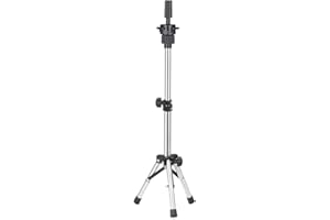 ANSELF Mini Wig Stand Tripod,Adjustable Hairdresser Table Training Head Stand