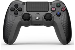 PNGOS Manette sans Fil pour PS-4, controller wireless compatibile con ps-4/Pro/Slim/con pannello touch, sensore giroscopico a 6 assi, doppia vibrazione (Nero)