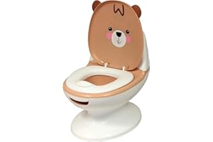Bambisol - Pot Bébé Toilette Éducatif avec Chasse d'Eau (sans son) - Mini Toilettes Enfant pour Apprentissage Propreté - Pot Enfant avec Couvercle, Protection Anti-Projections et Cuvette Amovible