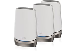 Netgear Orbi WiFi Mesh 6E Quadband (RBKE963) | Router con 2 Satélites | Red de hasta 800 m2, 200 Dispositivos | AXE11000 (hasta 10.8Gbps)