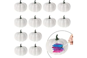 ‎O-KINEE O-Kinee 12 weiße Kürbis für Halloween, Dekoration, künstlich, zum Basteln, aus Schaumstoff für Thanksgiving, Weihnachten, Hochzeit, Tisch, Garten
