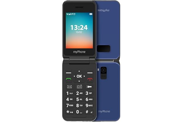 myPhone Flip LTE Téléphone Portable Senior à Clapet Débloqué 4G, Grandes Touches, Bouton SOS, Double SIM, Facile à Utiliser