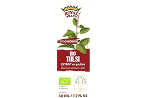 ROYAL BRAND Tulsi Holy Basil Tincture Organic/Extract Drops / 50ml / 1.7 fl oz/Glass Bottle for Better Quality
