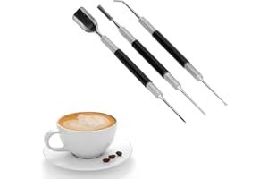 LONGZHUO Set di penne per decorare il latte in acciaio inossidabile Ago per caffè in acciaio inossidabile Penna per il latte artificiale Strumento per decorare il caffè per la casa