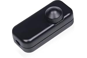 DoRight Regulador de Intensidad LED 1W-150W para Bombillas LED e Incandescentes, 220-240V Enchufe/Interruptor, Funcionamiento Silencioso con Cadena textil con Mando Giratorio