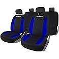 SPARCO SPS431BL 9 piece Seat Cover Set, Black/Blue