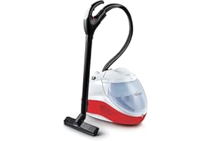 Polti Vaporetto Lecoaspira FAV50 Multifloor, Limpiador a Vapor y Aspirador con Filtro de Agua, Potencia Total 2450 W, Presión de la Caldera 5 Bar, 15 Accesorios Incluidos, Blanco y Rojo