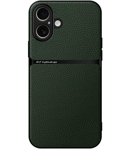 Dockem Custodia per Carte V2 per iPhone 16 con Foro per Controllo Fotocamera, Piastra Metallica Integrata: M2 Luxe Custodia Portafoglio in Pelle Sintetica Stile Tela (Nero Carbone