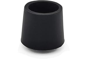 Flyshop Fundas de Mesa Antideslizantes de Goma duraderas para Patas de sillas, Protectores de Suelo, Redondos, Color Negro, 4 Unidades, tamaño 22 mm, 7/8"