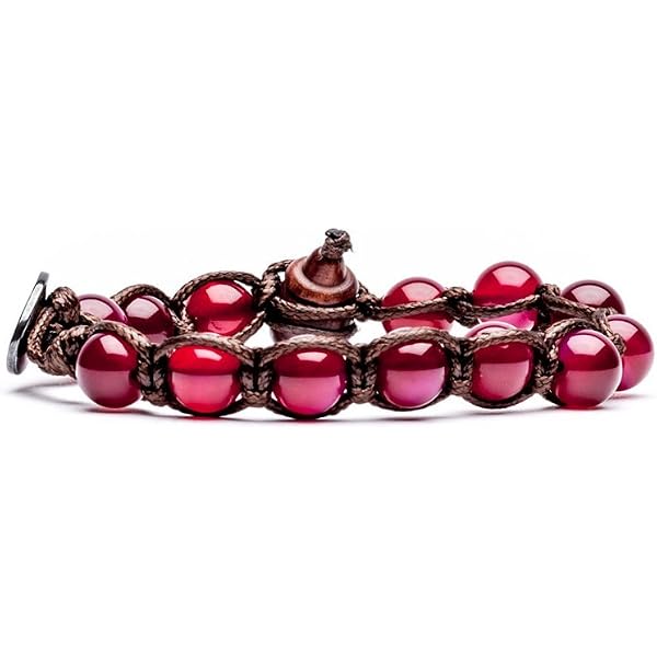 Tamashii Bracciale Ruota Della Preghiera Unisex Con Pietre Agata Rossa E Argento 925 - Benedetto Dai Monaci Tibetani
