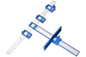 DEAUTIE Localizador de Perforaciones, Plantilla Localizadora de Perforación, Plantilla de Hardware, Guía de Perforación, para la Instalación de Perillas de Manijas en Puertas o Cajones (Azul)