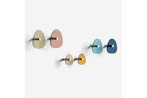 Giallobus - Appendiabiti da Parete - Harmony Color 02 - Kit 6 pz - Vetro Acrilico - Kit 6 PCS. - Palette Colours 02 - Ganci attaccapanni e Accessori da Muro Decorativi