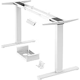 ErGear Electric Lift Desk, Frame with 2 Motors, White | 2 Motors, 120 kg, 4 Memories, 72-120 cm, Width Adjustment 110-228 cm,