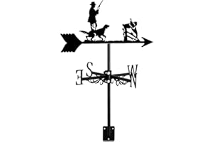 ZNEL Banderuola Per Cacciatori E Cani Segnavento Con Montaggio Sul Tetto, Indicatore Di Direzione Del Vento Per Il Giardino Di Caccia Del Cacciatore Di Cortile Della Fattoria,Hunter & dog