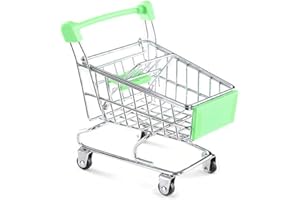 GIVBRO Mini Supermercato Carretto della spesa Carrello Scrivania Giocattoli Portapenne Accessori Da Scrivania Regalo per Bambini Verde