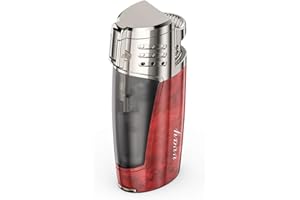 VVAY Jet Flame Accendino Antivento Gas Butane Ricaricabile, 3 Fiamme (Venduti Senza Gas)
