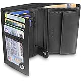 TRAVANDO ® Geldbörse Herren „DUBLIN“ mit RFID Schutz, Geldbeutel schwarz, Portemonnaie, Brieftasche im Hochformat, Herrengeldbeutel, Herrenbörse, Herrengeldbörse, Herrengeldbeutel, Portmonee, Wallet