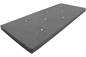 My Layabout Solid memory Foam Futon Mattress | Roll Out/Fold up Guest Bed | 10 Colours | 3 Sizes. (Single | 190cm X 75cm, Grey)