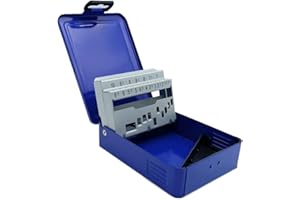 TEKLiNe Astuccio Porta Punte 19 Posti Cassetta Metallo Portapunte da 1 a 10 mm Accessorio Ricambio, Cassetta Porta Punte Metallo Ferro Murro Acciaio Legno Portautensili Cassettina Trapano Utensile