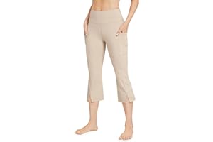 Promover Bootcut joga kobiety szerokie nogi z kieszeniami spodnie Flare długie łapy słoń elastyczne jogi pilates taniec fitness siłownia trening