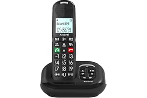 ALCATEL XL685 Voice - Téléphone Fixe sans Fil DECT Senior Format XL avec Répondeur - Écran Haute lisibilité - Grandes Touches - Audio Boost - Mains Libres - Blocage des Appels - Noir