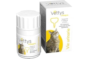 Vettys Integra Vie Urinarie - Integratore per il Benessere delle Vie Urinarie del Gatto - 30 Compresse
