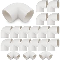 ARAMOX 10Pcs TTC PVC Raccords 3 Voies Coude En Plastique Connecteur Coin 25mm Diamètre Intérieur
