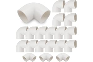 Bwintech 10 piezas 20MM (1/2 ") 90 grados codo Slip Connector PVC-U Fitting Codo Acoplamiento Conector Jardín Conexión de tuberías de agua