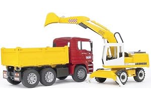 Bruder MAN TGA Construction Truck And Liebherr Excavator