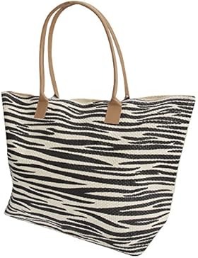 FLOSO® Damen Sommer Handtasche mit Tiermuster, gewebt