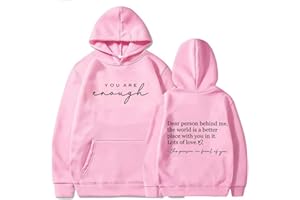 blucagand Dear Person Behind Me hoodie Men Women Mental Health You're Enough Oversized Inspirational Graphic Pullover Blouse Top