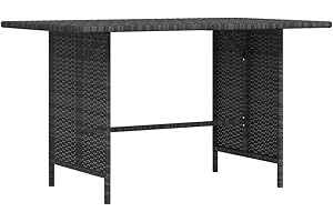 ‎VIDAXL vidaXL Garten Esstisch Gartentisch Terrassentisch Balkontisch Gartenmöbel Tisch Outdoor Außentisch Rattantisch Grau 110x70x65cm Poly Rattan