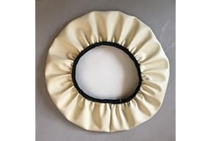 ZZDZW Leather Round Bar Stool Covers Waterproof Replacement Slip Anti-Slip Footstool Protect PU Cover Slipcovers For A Stool Seat Barber Stool Chair Swivel Stool Chair Cover ( Color : Beige , Size : 33cm )