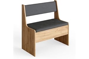 ‎VICCO Vicco Details Eckbankgruppe Roman Esszimmergruppe Sitzgruppe Küchensitzgruppe Bank Tisch Hocker (Sandeiche, Bank 77cm)