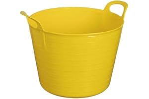 My Home Essentials® 15 Litre Small Flexi Tub Garden Home Flexible Colour Rubber Storage Container Bucket Flex Tub (Yellow)