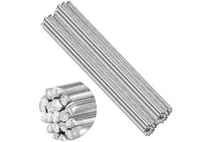 Kocusu Barre de soudure en aluminium à basse température 50pcs, fil de soudure en aluminium à noyau pharmaceutique de 2 mm, point de fusion 480-520 degrés, aucun flux requis (33 cm)
