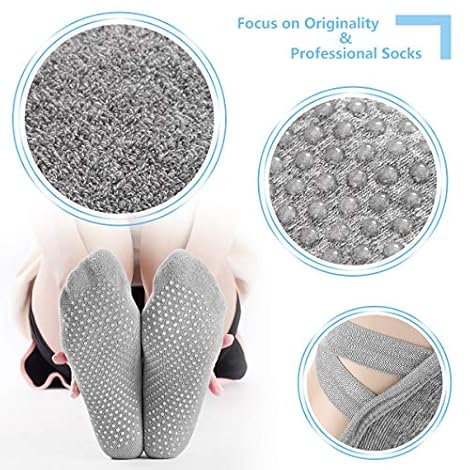 JDGFH 4 Paar Herz Pilates-Socken Gr. 39-42 - Rutschfeste Noppen Für Yoga & Workout