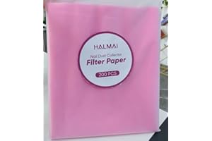 HALMAI 200 Sheets Nail Dust Collector Filter Paper, Disposable Nail Dust Filters for Most Nail Dust Collector Machine, Nail Vacuum for Nail Salon Spa Tech Supplies & Accessories (Pink)